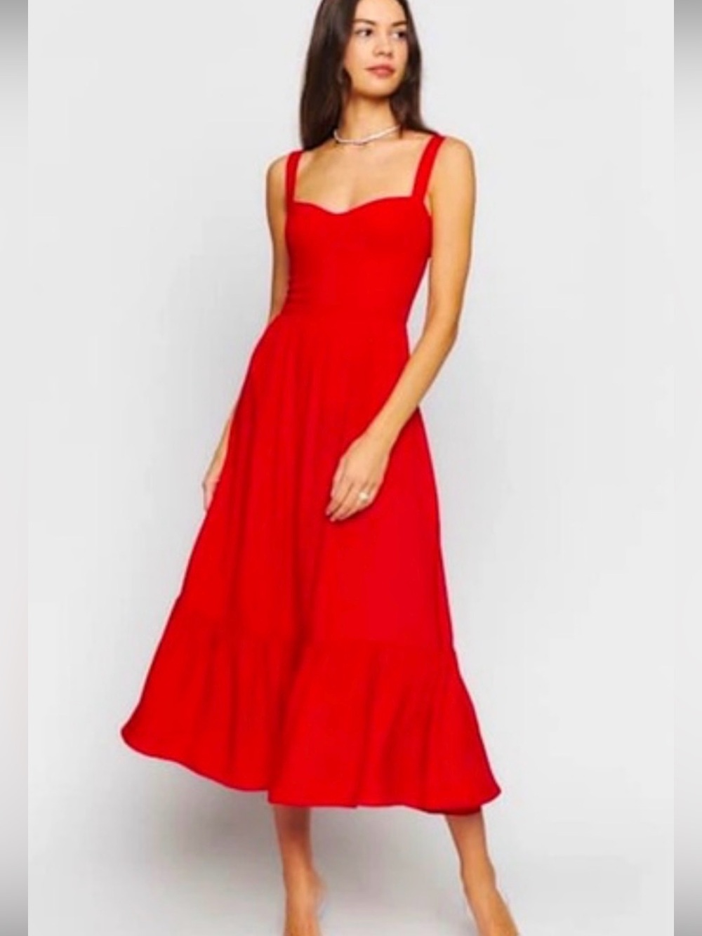 Reformation Red Midi Dress